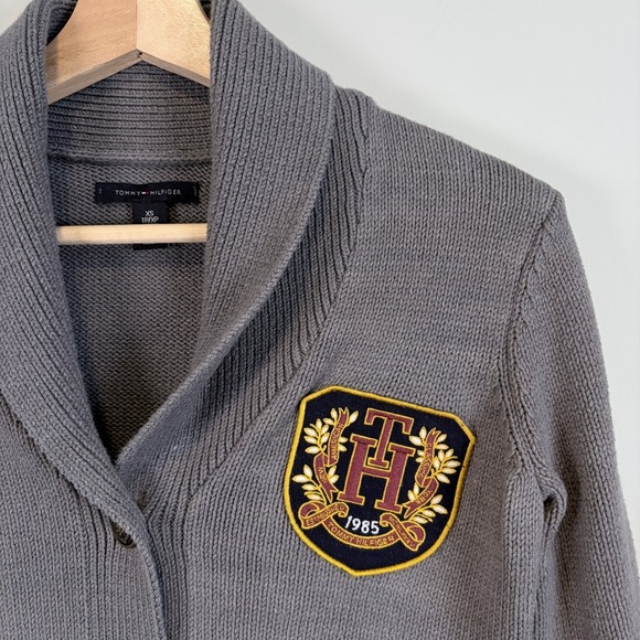 Tommy Hilfiger Sweaters - Tommy Hilfiger Cardigan Button Front Colligate Heritage Academia Gray Women's XS
